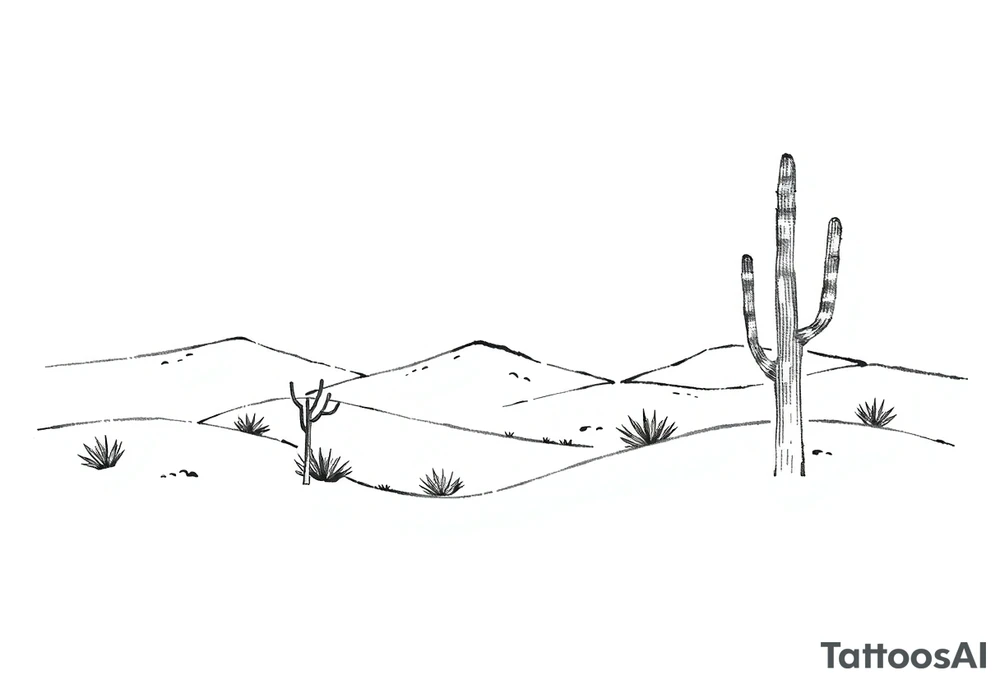 Desert landscape tattoo idea