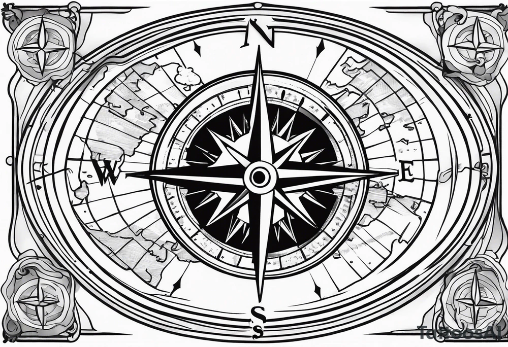 Compass map tattoo idea