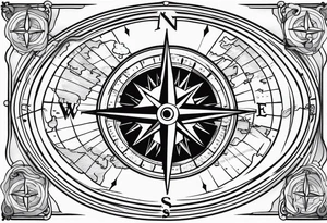 Compass map tattoo idea