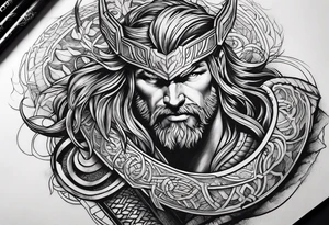 Thor kämpft gegen schlange tattoo idea