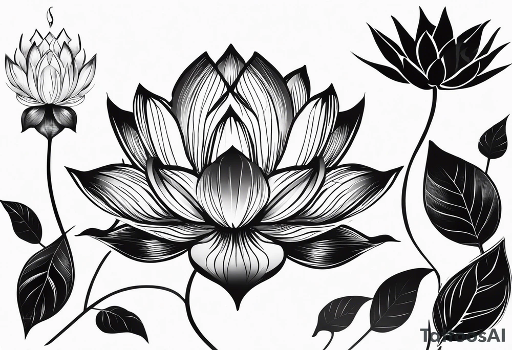 İçerisinde kaplan gül lotus çiçeği ay ve kral tacının bulunduğu dirsekten aşağı bir dövme tasarımı tattoo idea