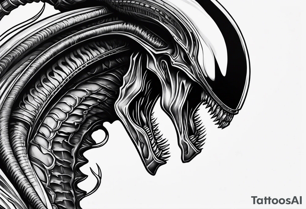 xenomorph, arm sleeve tattoo idea