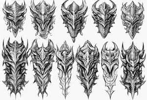 Dragon Leg armor symmetrical tattoo idea