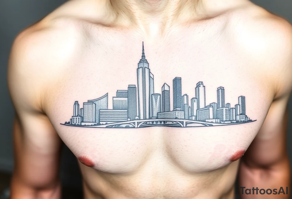 Northside Houston skyline tattoo idea