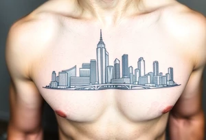Northside Houston skyline tattoo idea
