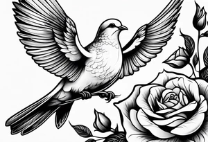Dove and roses tattoo idea