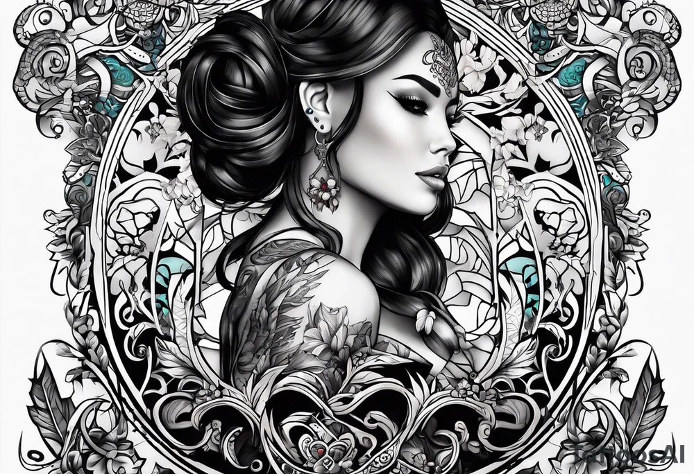 a unique tattoo design that incorporates the name “Sarah” in an artistic and stylish way tattoo idea
