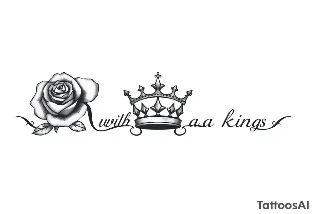 Rose with a kings crown on it tattoo idea