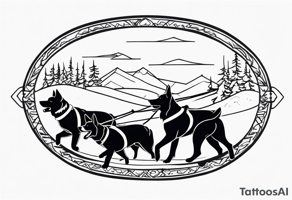 dog sled tattoo idea