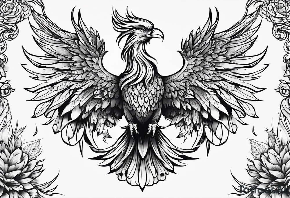 Rising phoenix tattoo idea