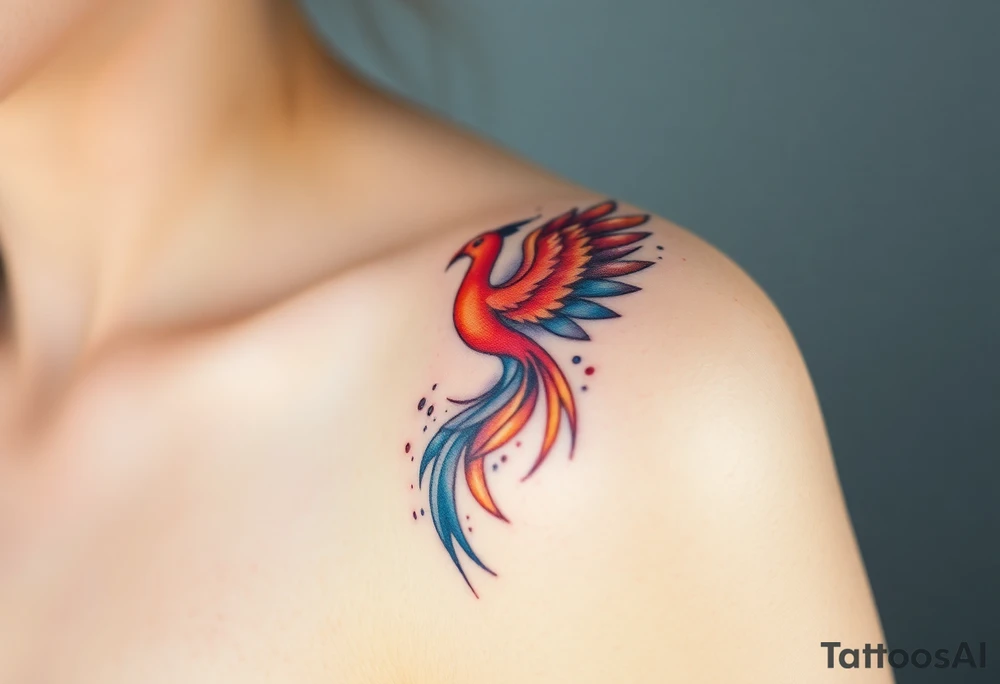 Phoenix rising from the ashes tattoo idea