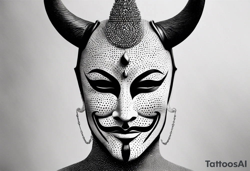Anonymous with horns tattoo idea