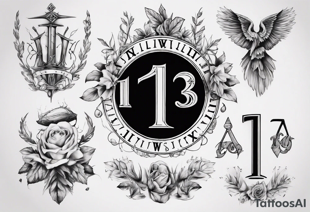 swedish theme with number 13 in roman numerals tattoo idea swedish theme with number 13 in roman numerals tattoo idea