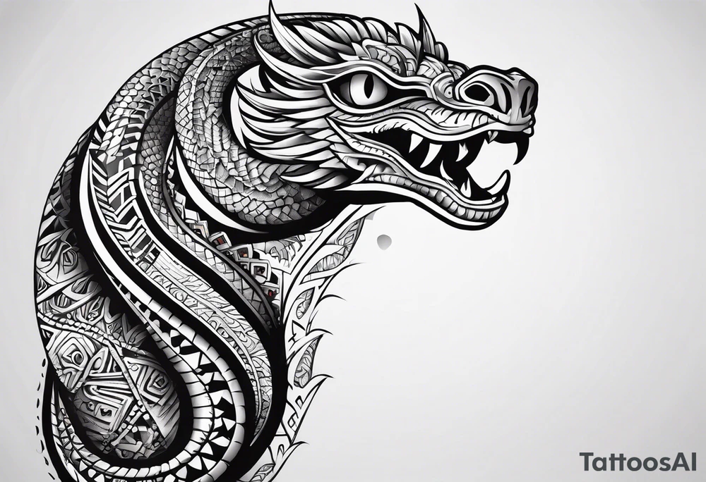 aztec snake sleeve tattoo idea