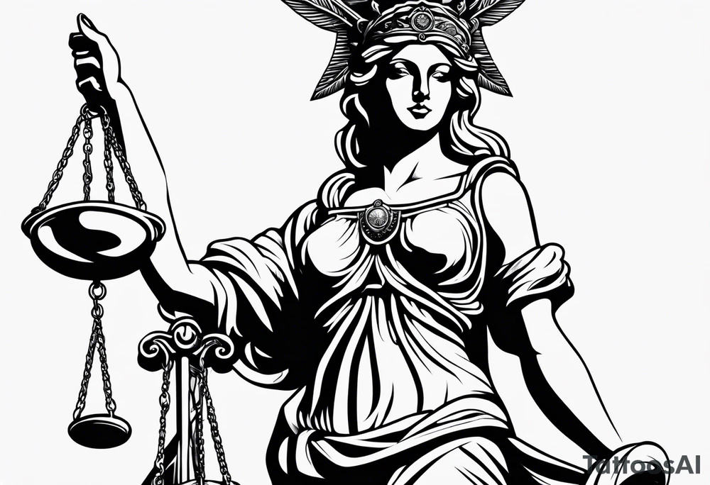 lady justice tattoo idea