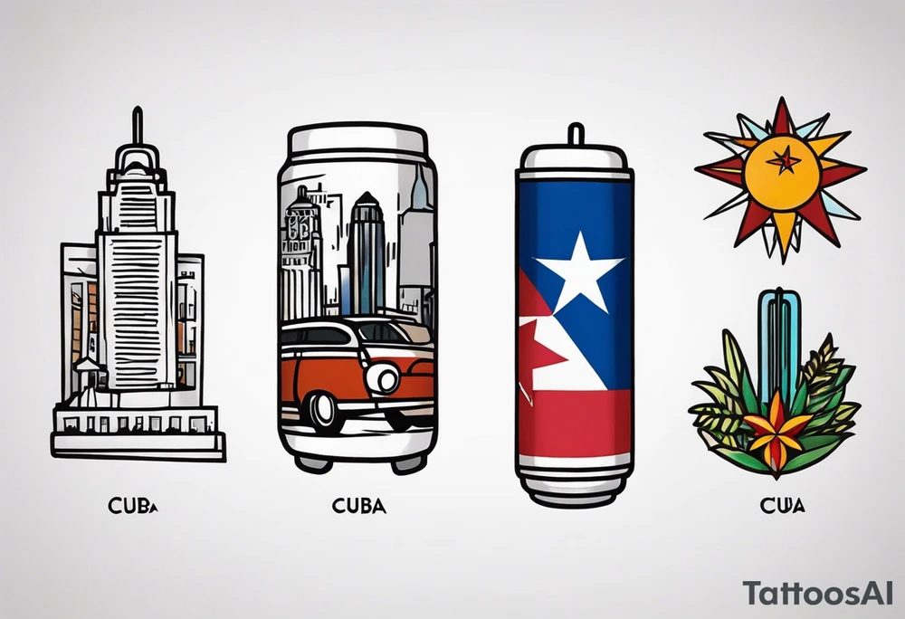 small tattoo with cuba, nyc, and arizona tattoo idea