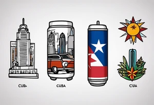 small tattoo with cuba, nyc, and arizona tattoo idea