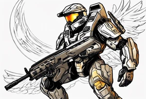 Halo 3 Marine reaching for the sky tattoo idea tattoo idea