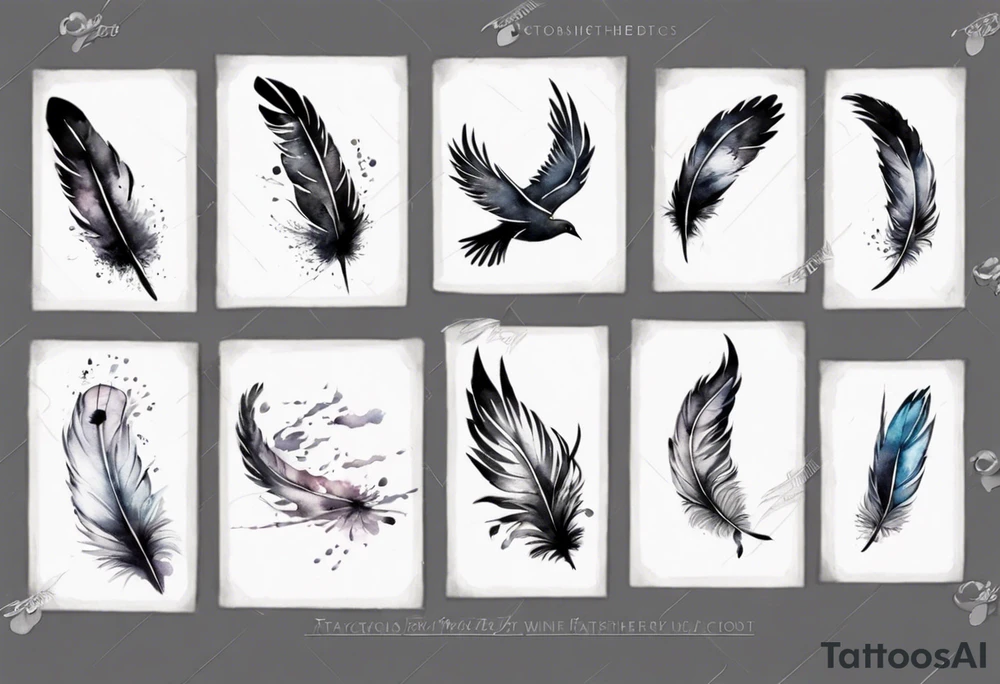 birds flying out from a feather tattoo idea