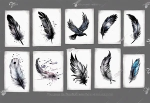 birds flying out from a feather tattoo idea