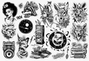 90s Nick tunes collage tattoo idea