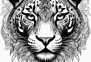panther face made of stars tattoo idea