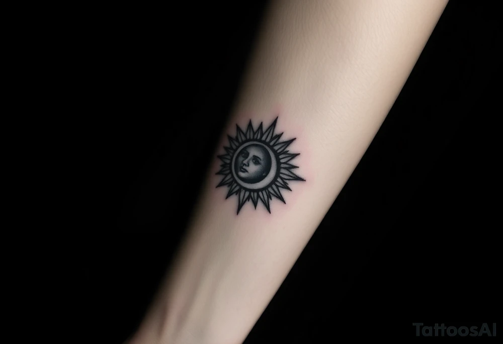 Sun and moon tattoo idea