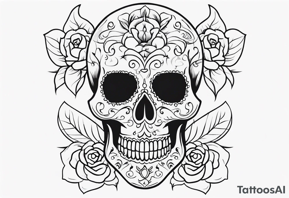 Day of dead skull with smoke around it tattoo idea