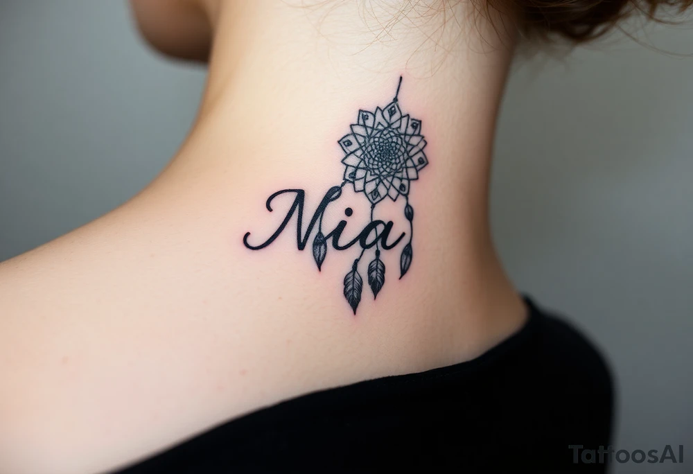 Name Nia with dreamcatcher tattoo idea