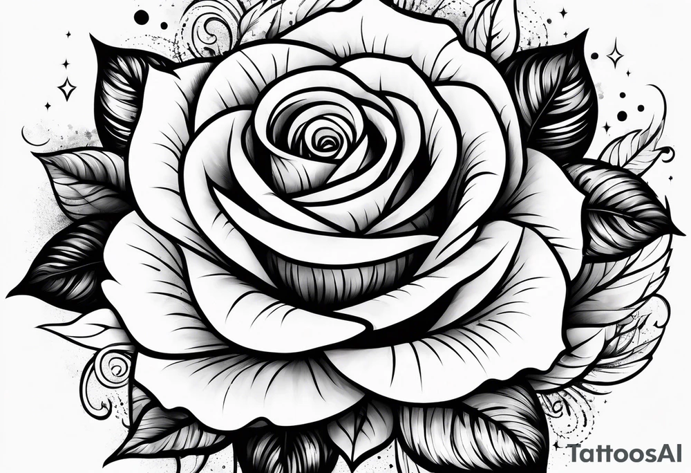 Rose, Virgo, stars, perfectly imperfect tattoo idea
