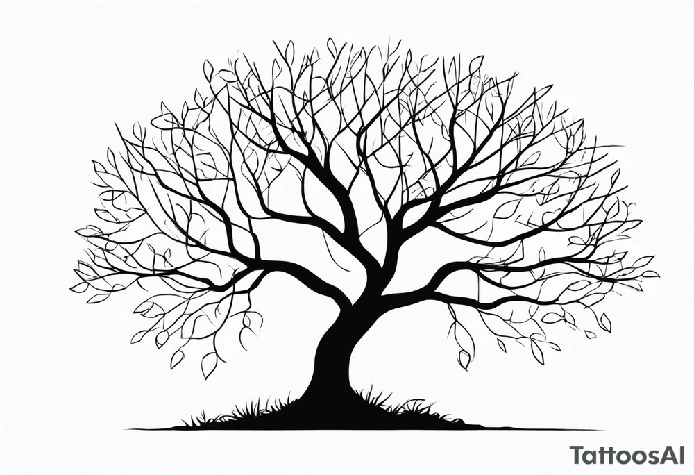 Tree Silhouette - Simple outline of a tree without leaves. tattoo idea