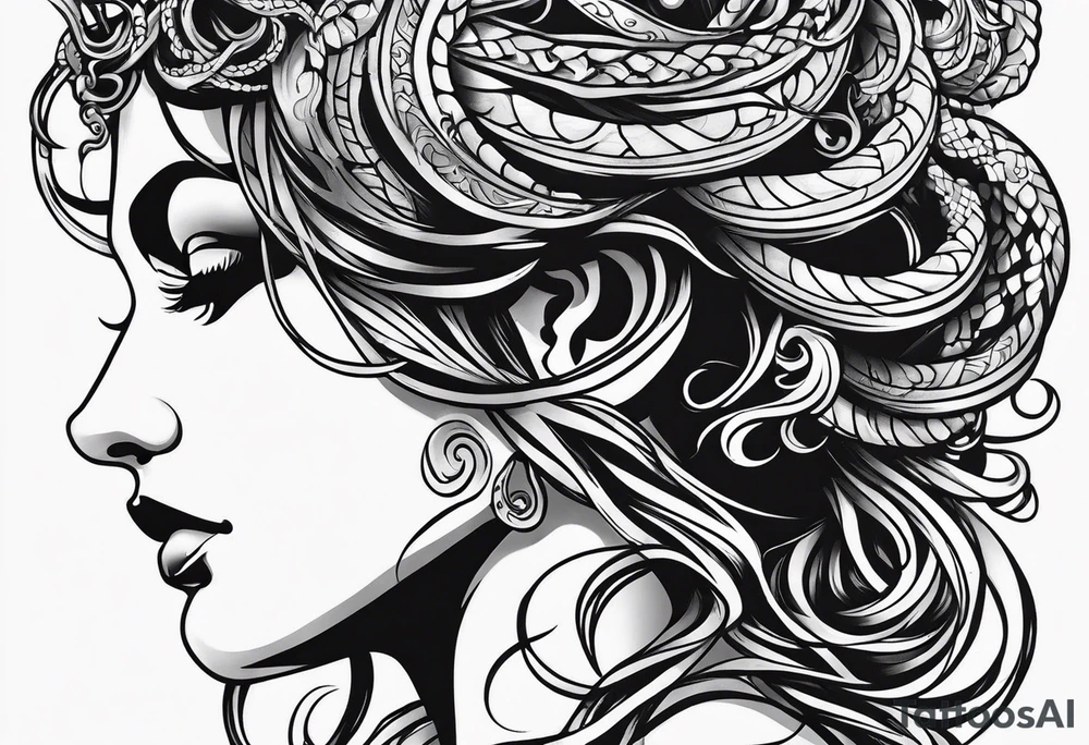 Medusa profile tattoo idea