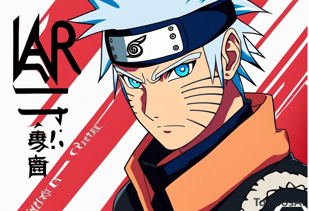 A naruto headband with the letters AR in the middle tattoo idea