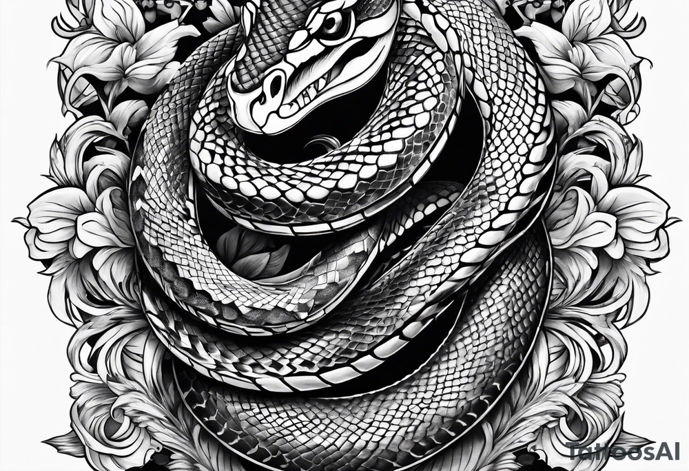 A snake with a dagger tattoo idea