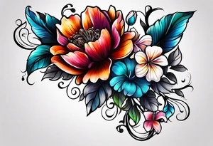 Male floral sleeve tattoo idea