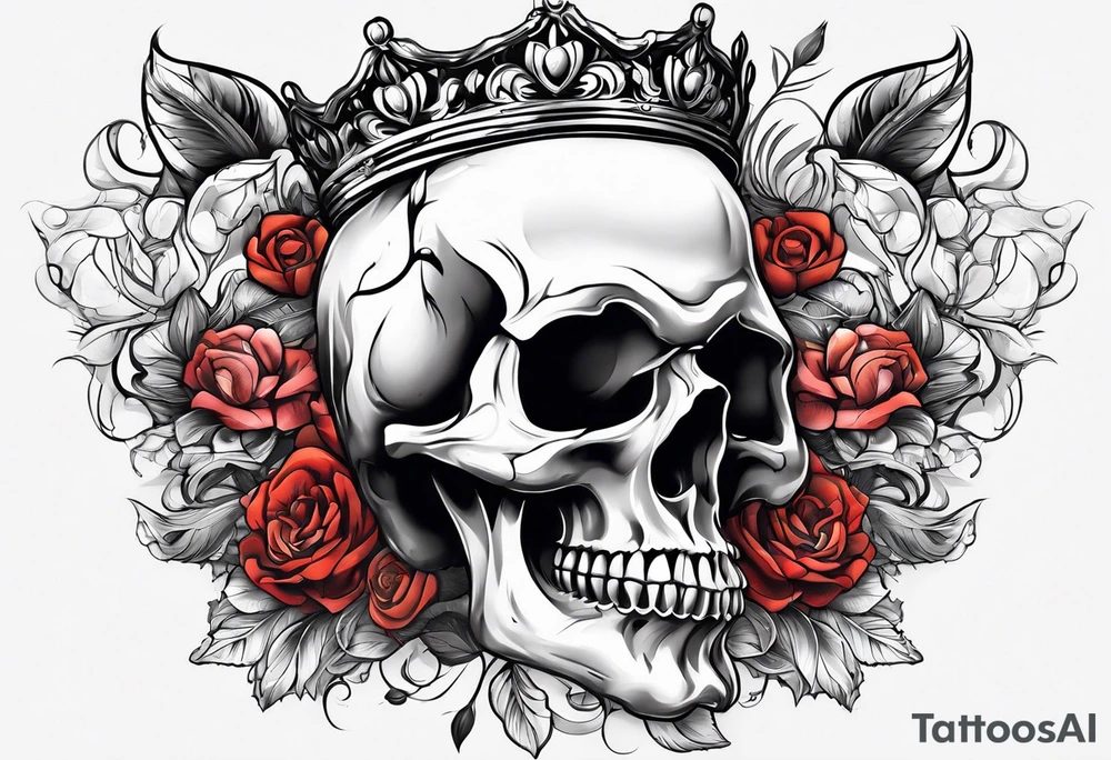 side profile
skull crown tattoo idea