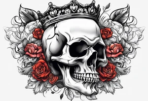 side profile 
skull crown tattoo idea