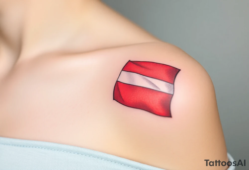 A waving Czech flag with realistic fabric texture, its red, white, and blue colors appearing vibrant and dynamic. tattoo idea