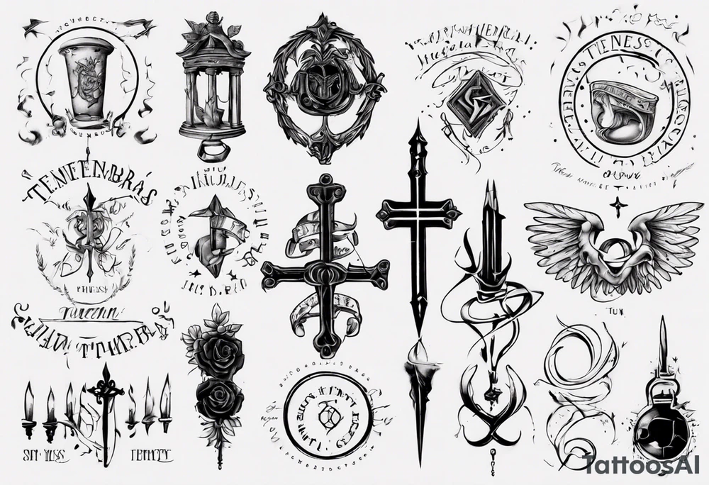 post tenebras lux roman script tattoo idea