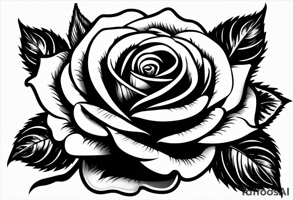 Rose with a eye tattoo idea