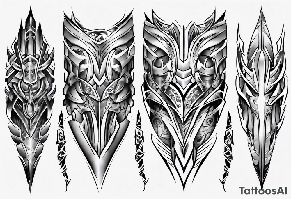 Leg armor tattoo idea