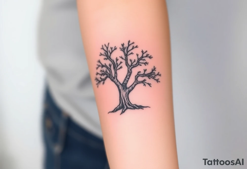 2 Oak trees with Spanish moss in a cemetery tattoo idea