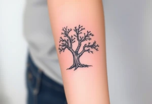 2 Oak trees with Spanish moss in a cemetery tattoo idea