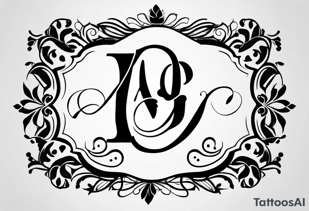 Simple Initial monogram "eg" tattoo idea