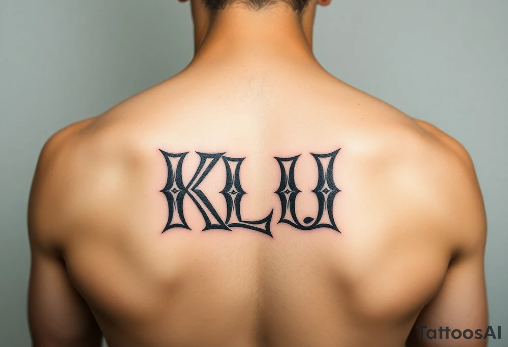 KLU letters combined into one picture tattoo idea