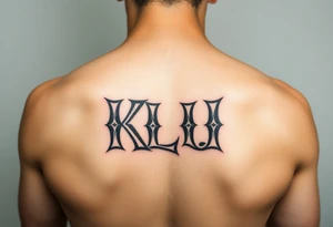 KLU letters combined into one picture tattoo idea