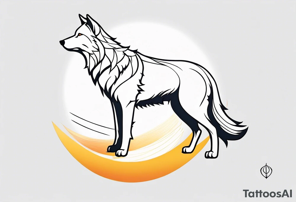 strength, small, young wolf elegant, armenian, sun, lenghty tattoo idea