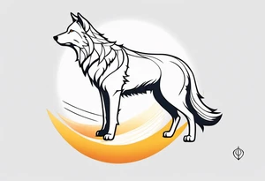 strength, small, young wolf elegant, armenian, sun, lenghty tattoo idea