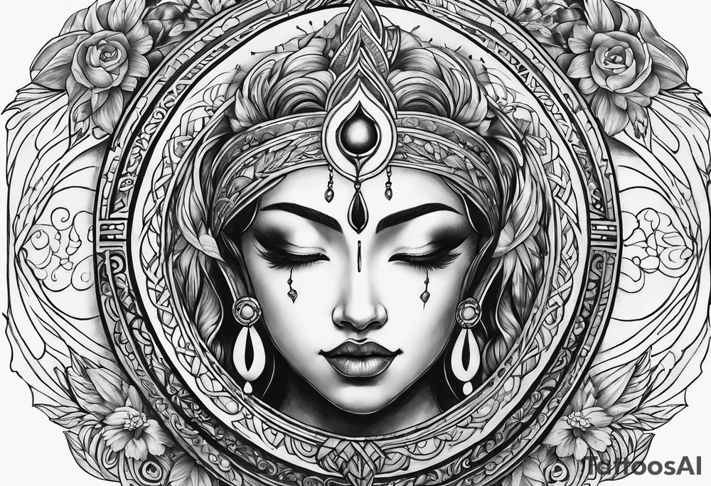 sacred moon tattoo idea