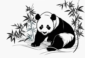 panda with bamboo tattoo idea